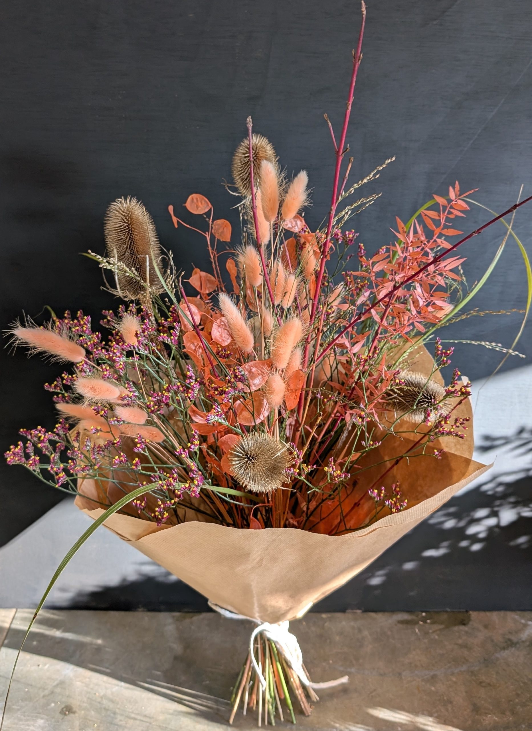 Dried peachy orange bouquet
